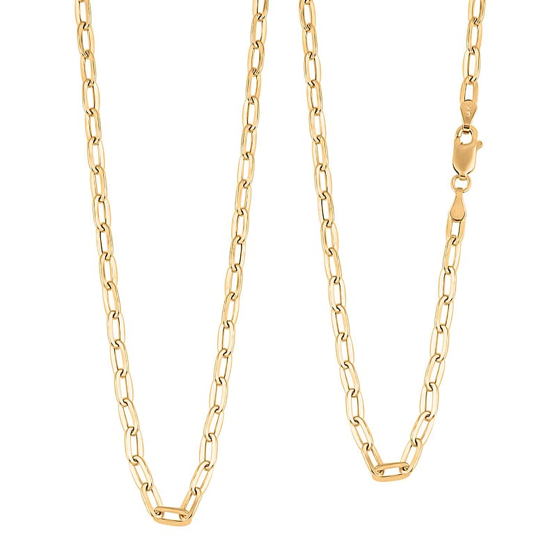 14K Yellow Gold 2.70mm Paper Clip Necklace 4.4 Grams (22 Inches)