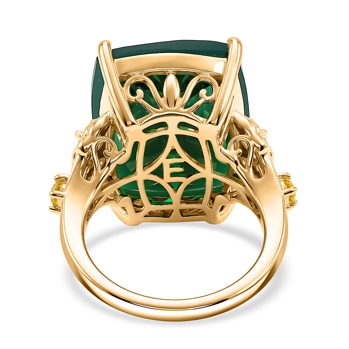 EverTrue Verde Onyx and Brazilian Citrine 15.30 ctw Ring in 18K YG Plated (Size 5.0)