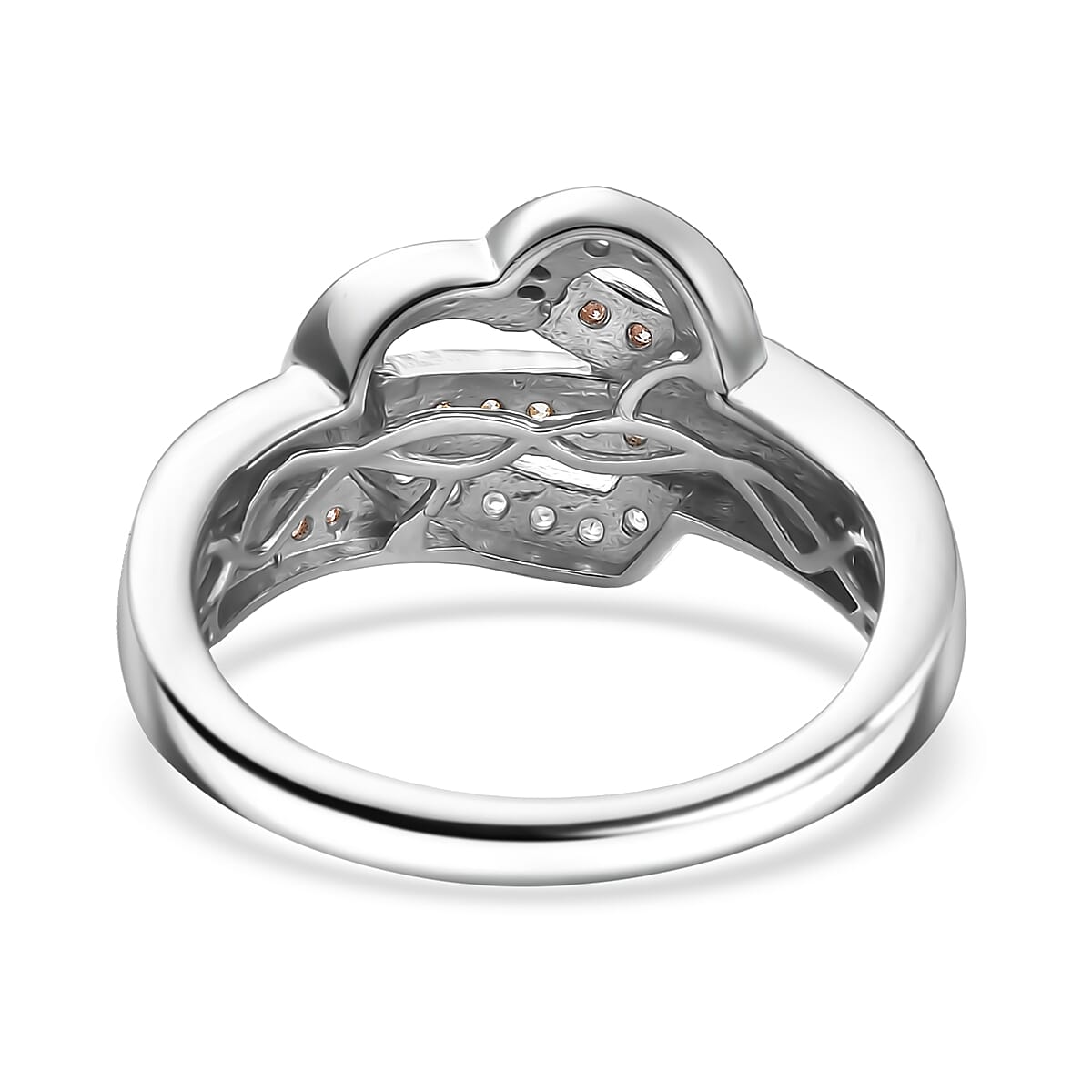 Luxuriant Lab Grown Diamond G-H SI 0.50 ctw Ring in 18K Vermeil YRG and Rhodium Over Sterling Silver (Size 7.0) image number 4