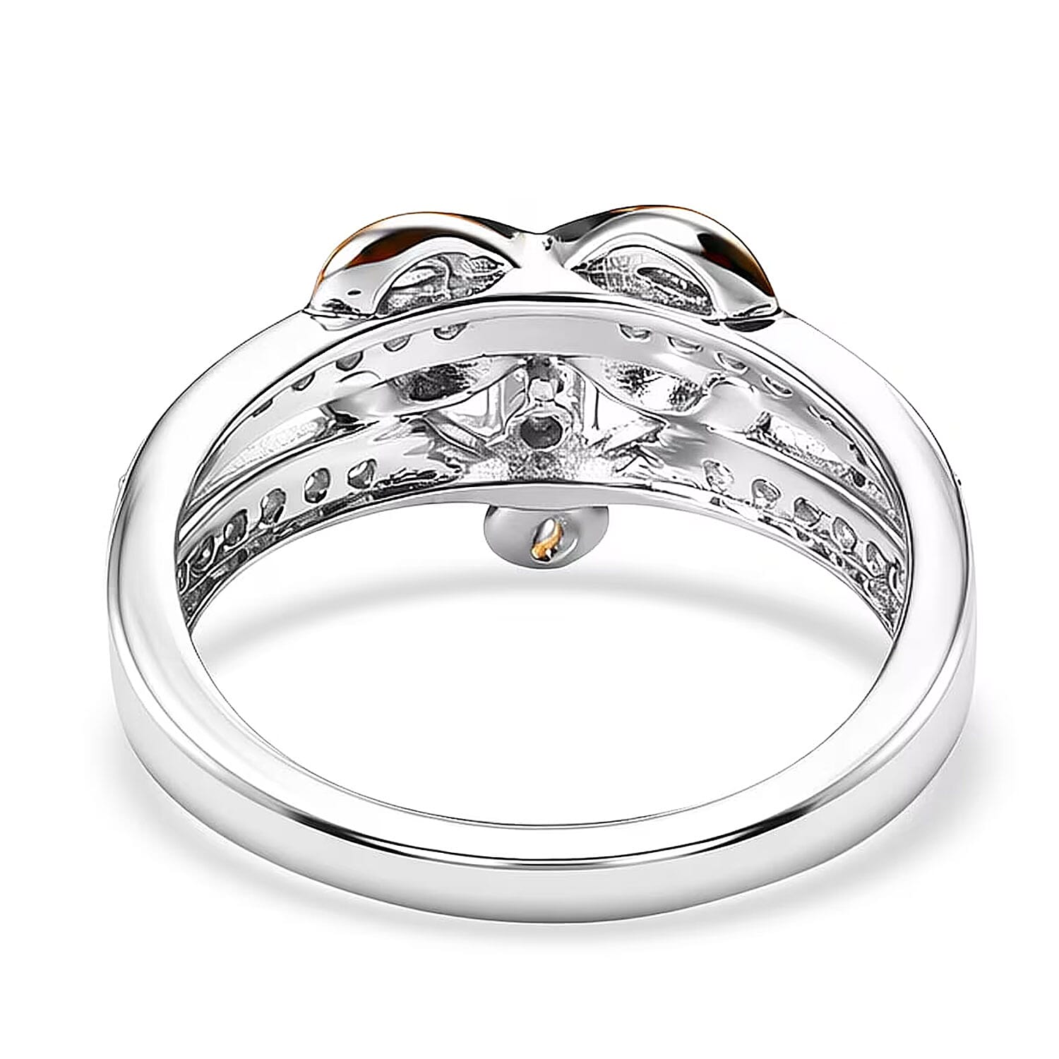 Luxuriant Lab Grown Diamond G-H SI 0.25 ctw Ring in 18K Vermeil YRG and Rhodium Over Sterling Silver (Size 10.0)