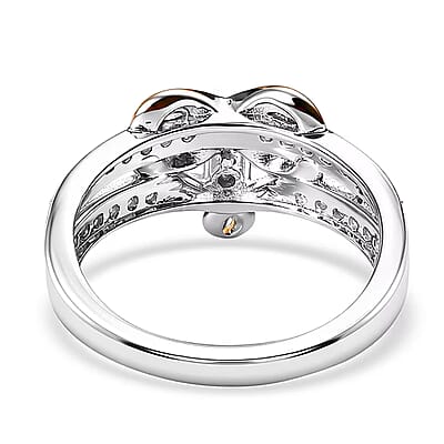 Luxuriant Lab Grown Diamond G-H SI 0.25 ctw Ring in 18K Vermeil YRG and Rhodium Over Sterling Silver (Size 10.0)