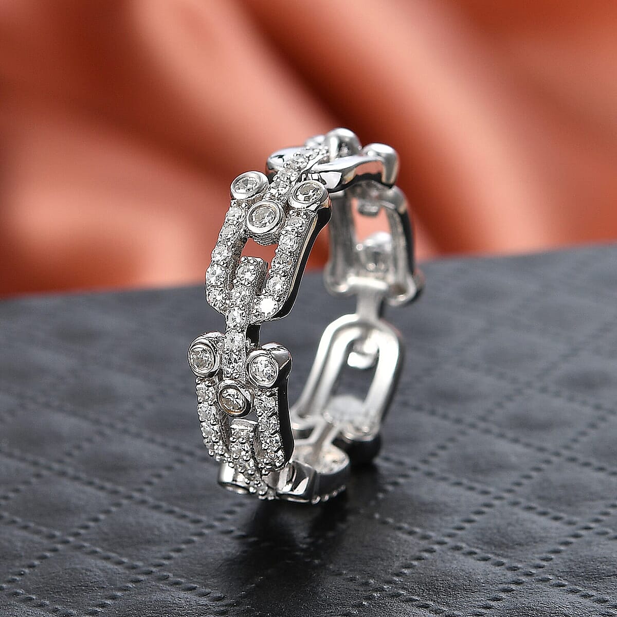 Luxuriant Lab Grown Diamond G-H SI 0.50 ctw Band Ring in Rhodium Over Sterling Silver (Size 10.0) (Del. In 10-12 Days) image number 1