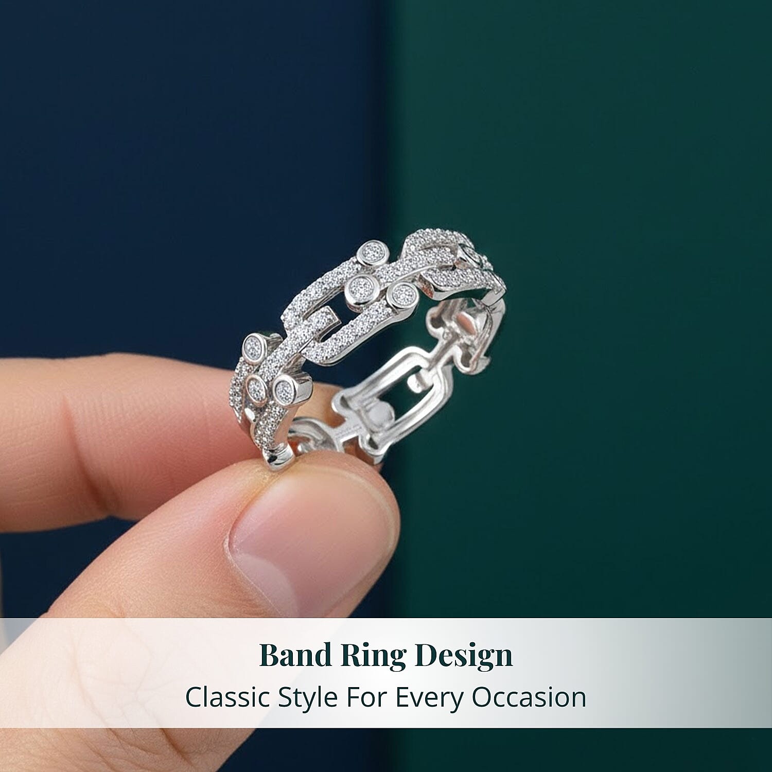 Luxuriant Lab Grown Diamond G-H SI 0.50 ctw Band Ring in Rhodium Over Sterling Silver (Size 10.0)