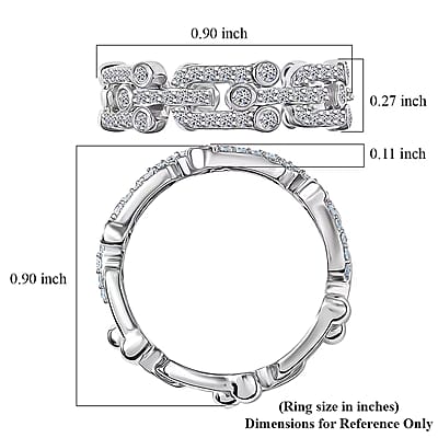 Luxuriant Lab Grown Diamond G-H SI 0.50 ctw Band Ring in Rhodium Over Sterling Silver (Size 10.0)