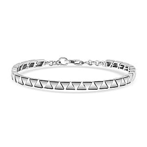 D'Joy Classic Line Bracelet in Rhodium Over Sterling Silver (6.50 In) 8.75 Grams