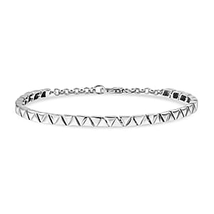 D'Joy Classic Line Bracelet in Rhodium Over Sterling Silver (7.25 In) 9.15 Grams