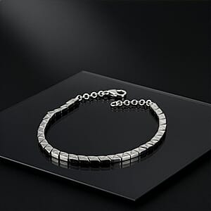 D'Joy Classic Line Bracelet in Rhodium Over Sterling Silver (7.25 In) 9.15 Grams