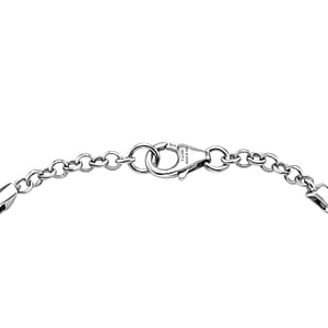 D'Joy Classic Line Bracelet in Rhodium Over Sterling Silver (7.25 In) 9.15 Grams