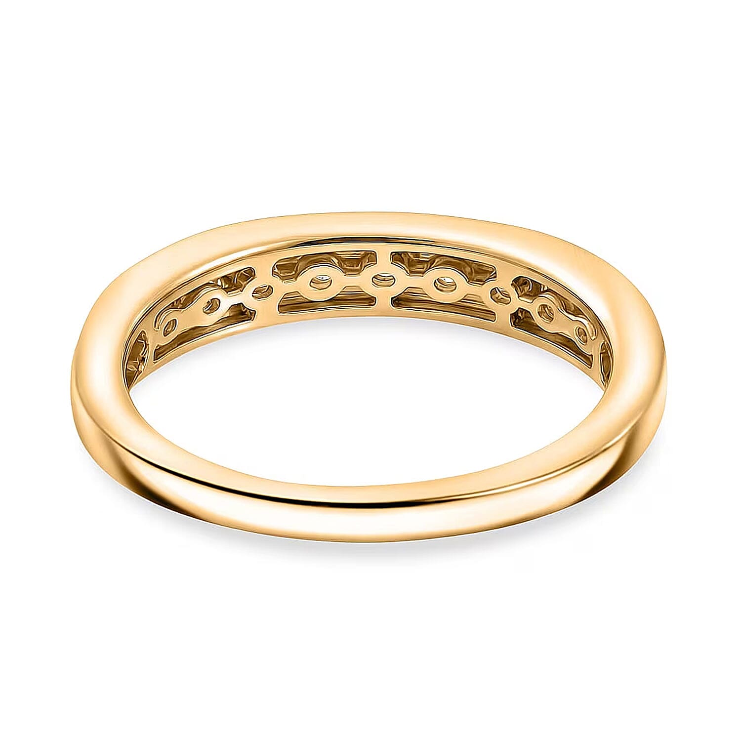 Luxuriant Lab Grown Diamond G-H SI 0.50 ctw Band Ring in 18K Vermeil Yellow Gold Over Sterling Silver (Size 10.0) (Del. In 10-12 Days)