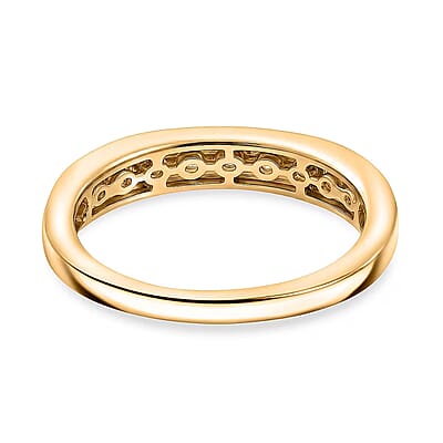Luxuriant Lab Grown Diamond G-H SI 0.50 ctw Band Ring in 18K Vermeil Yellow Gold Over Sterling Silver (Size 10.0) (Del. In 10-12 Days)