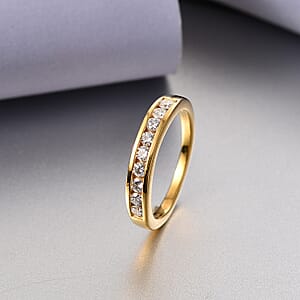 Luxuriant Lab Grown Diamond G-H SI 0.50 ctw Band Ring in 18K Vermeil Yellow Gold Over Sterling Silver (Size 7.0) (Del. in 12-15 Days)