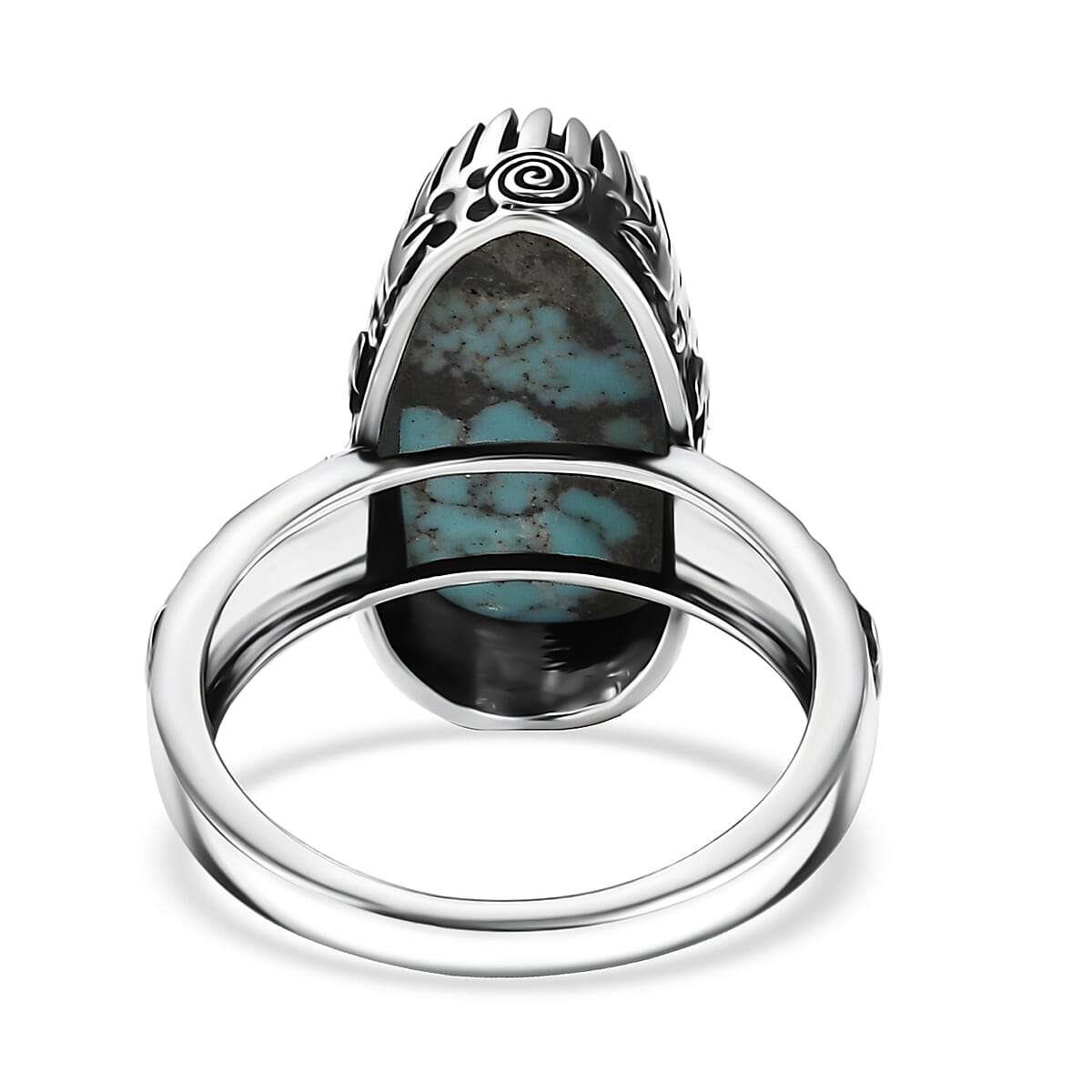 D'Joy Artisan Crafted Premium Blue Moon Turquoise 5.75 ctw Ring in Sterling Silver (Size 10.0) image number 4