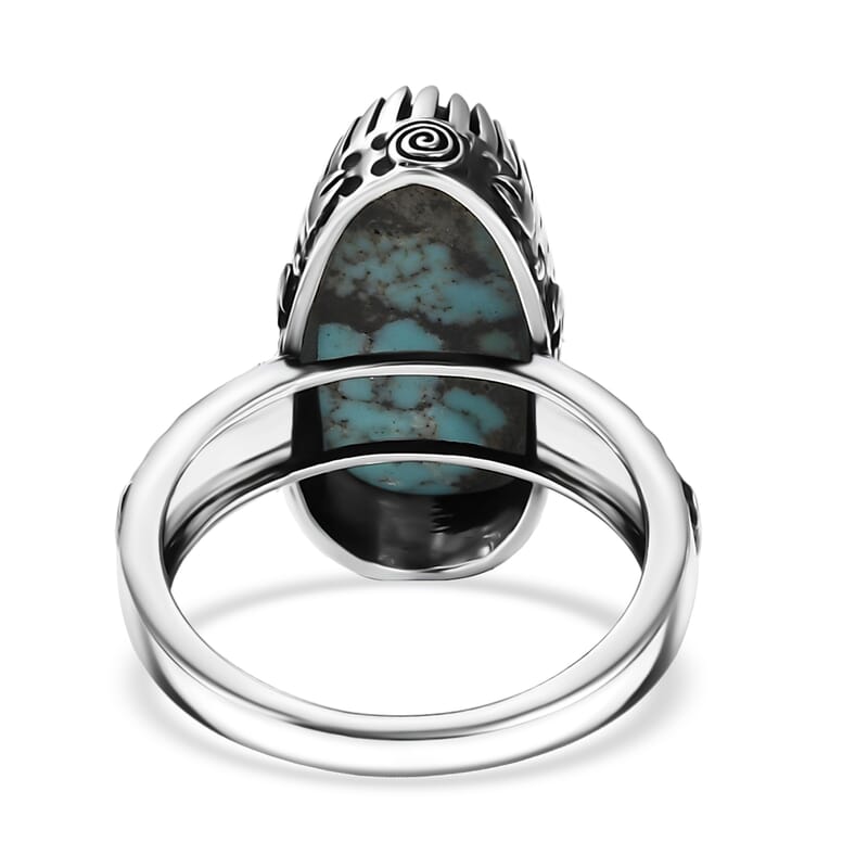 D'Joy Artisan Crafted Premium Blue Moon Turquoise 5.75 ctw Ring in Sterling Silver (Size 6.0)