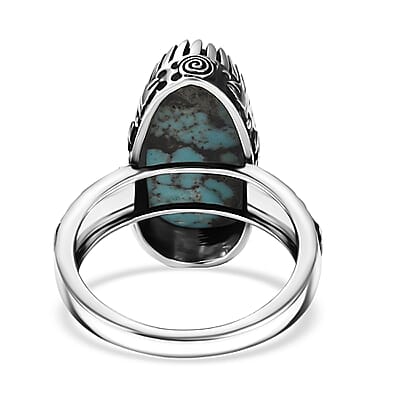 D'Joy Artisan Crafted Premium Blue Moon Turquoise 5.75 ctw Ring in Sterling Silver (Size 7.0)