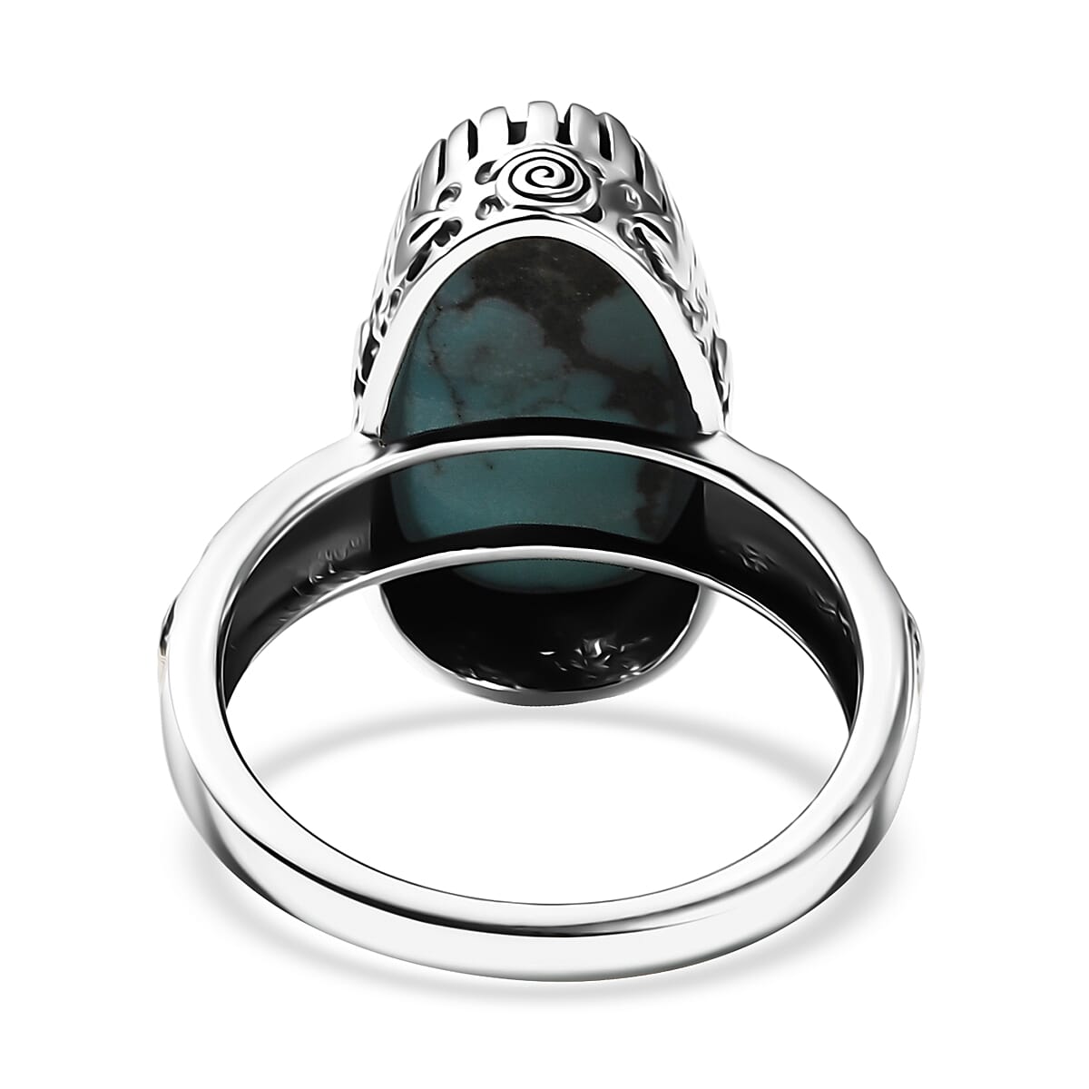 D'Joy Artisan Crafted Premium Blue Moon Turquoise 5.75 ctw Ring in Sterling Silver (Size 8.0) image number 4