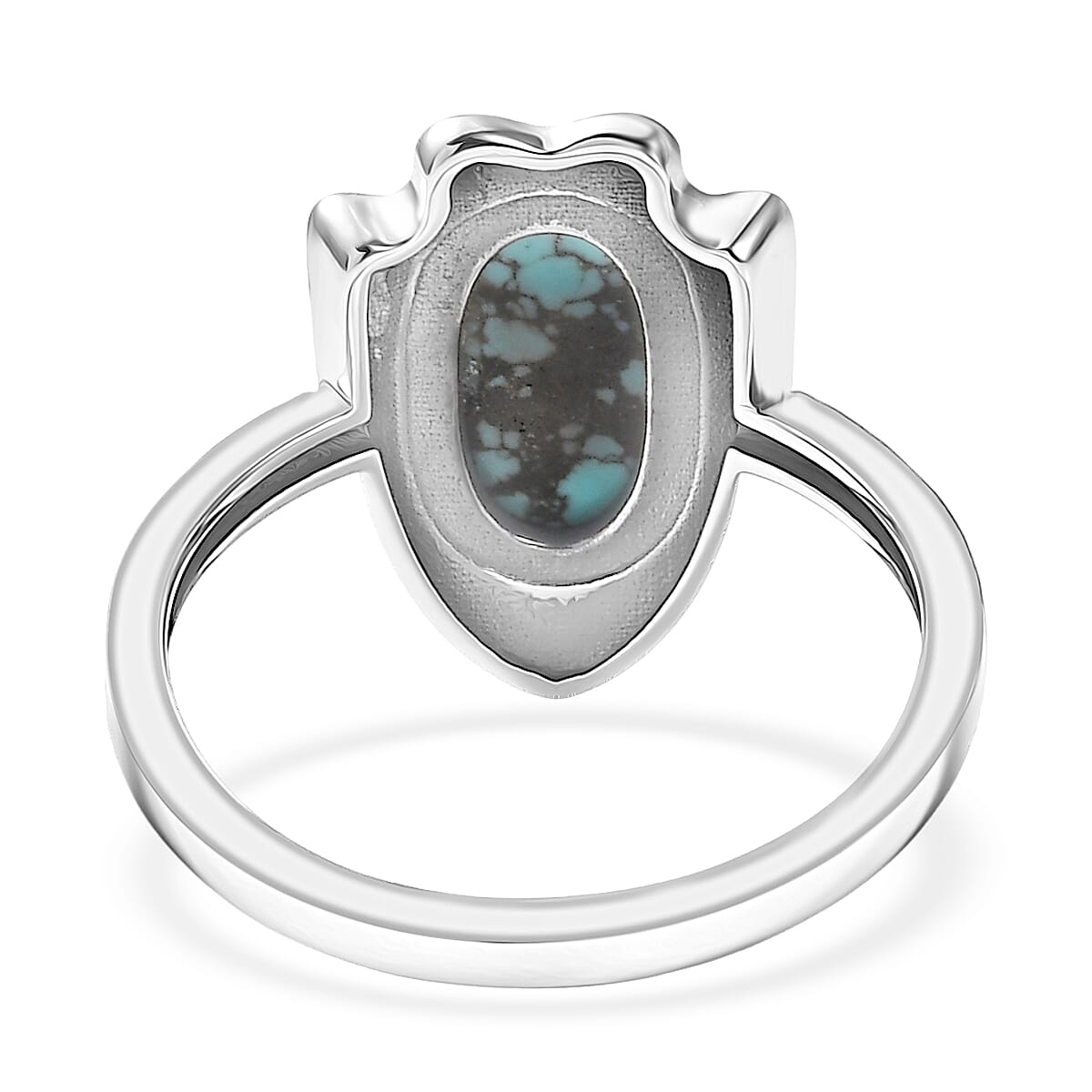 D'Joy Artisan Crafted Premium Blue Moon Turquoise Ring in Black Oxidised Sterling Silver (Size 10.0) 1.60 ctw image number 4