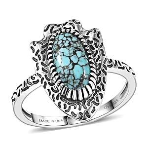 D'Joy Artisan Crafted Premium Blue Moon Turquoise 1.60 ctw Arrow Ring in Sterling Silver (Size 8.0)