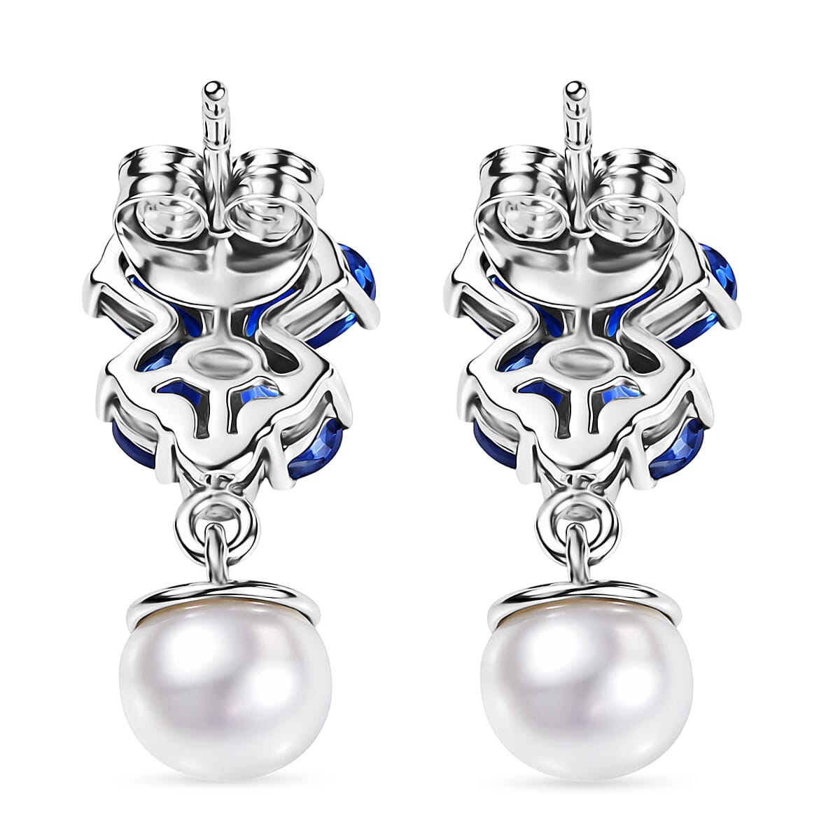 D'Joy Kyanite and Multi Gemstone 2.10 ctw Dangling Earrings in Platinum Over Sterling Silver