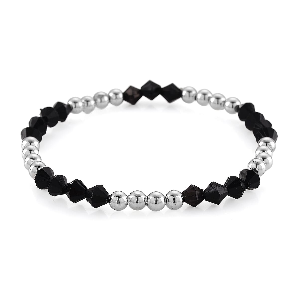 Strada Black Glass SL68 Quartz Movement Watch and 2pcs Silvertone Bracelet (7-7.5In) image number 8