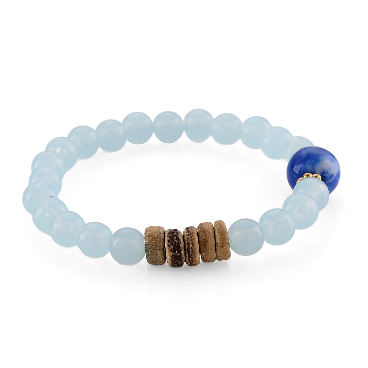 Strada Blue Glass SL68 Quartz Movement Watch and 2pcs Goldtone Bracelet (7-7.5In) image number 8