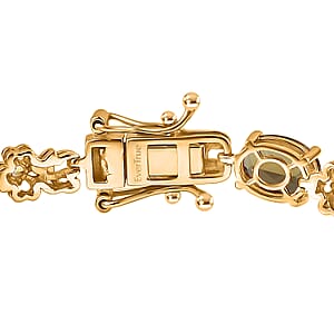 EverTrue Autumn Alexite and Brazilian Citrine 12.50 ctw Blossom Bracelet in 18K YG Plated (6.50 In)