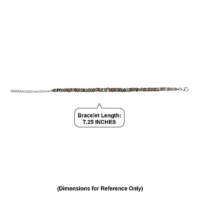 D'Joy Malagasy Labradorite 35.00 ctw Aurora Blossom Beaded Bracelet in Rhodium Over Sterling Silver (7.25-9.25In)