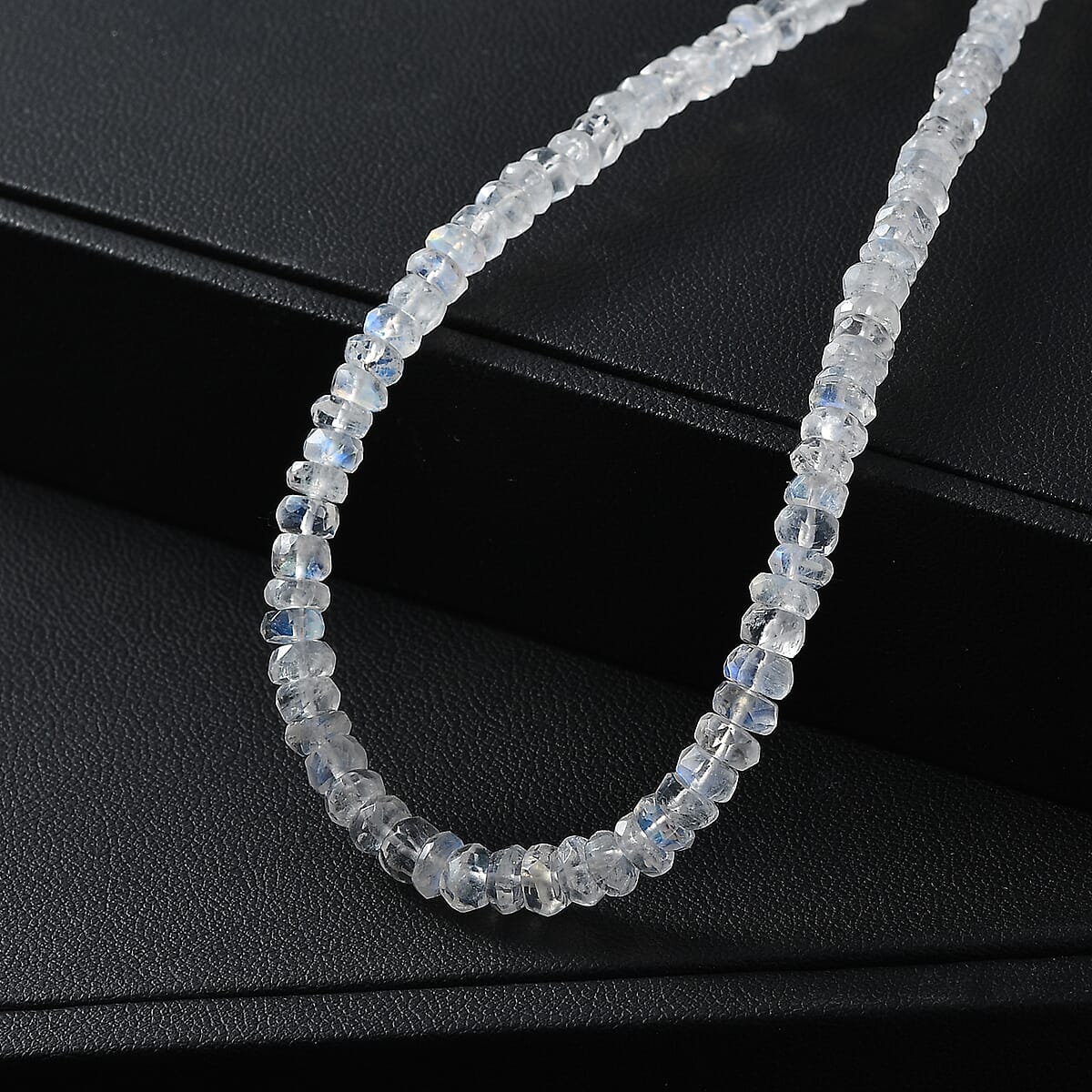 D'Joy Rainbow Moonstone 65.00 ctw Beaded Necklace in Rhodium Over Sterling Silver 18-20 Inches (Del. in 8-10 Days)  image number 1