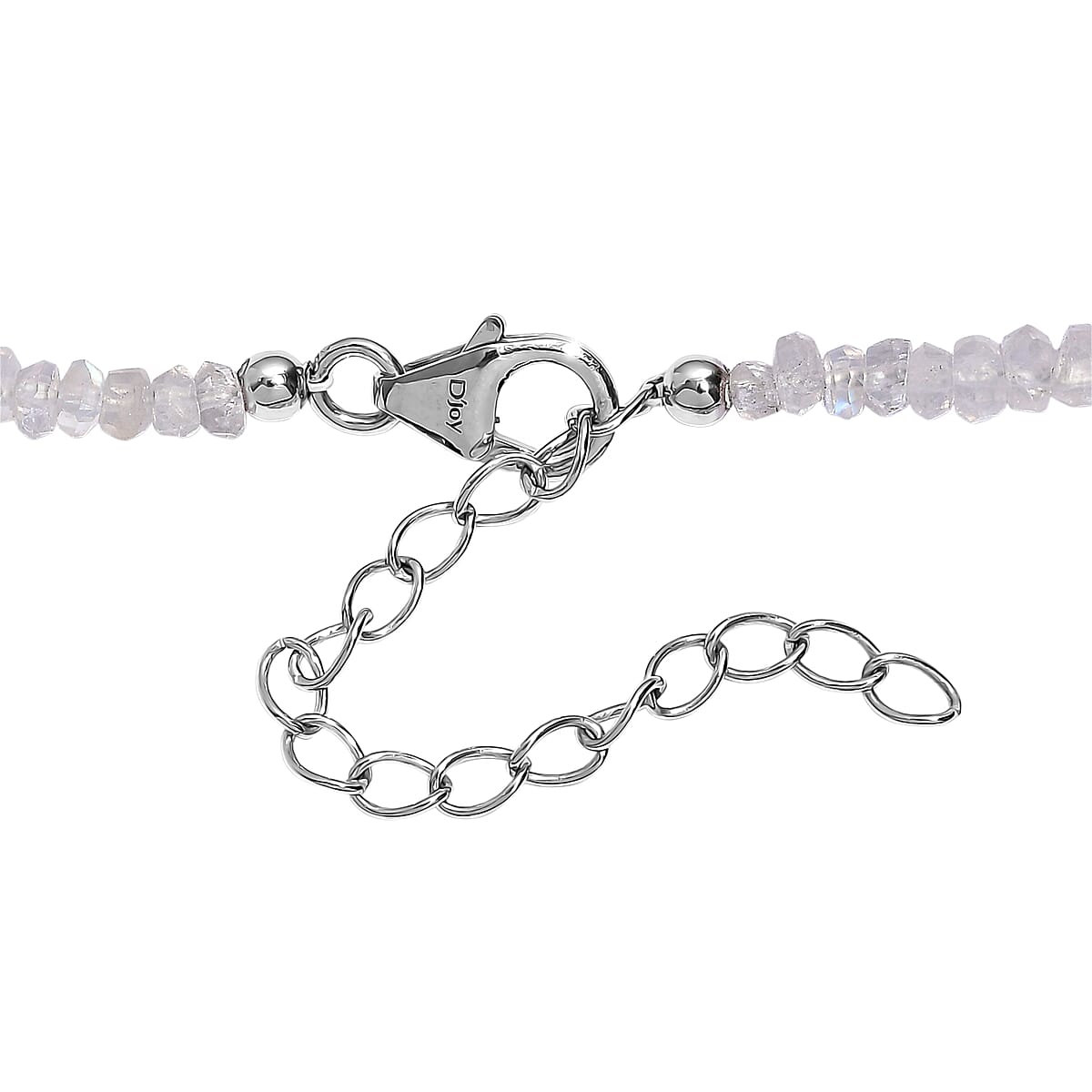 D'Joy Rainbow Moonstone 65.00 ctw Beaded Necklace in Rhodium Over Sterling Silver 18-20 Inches (Del. in 8-10 Days)  image number 4