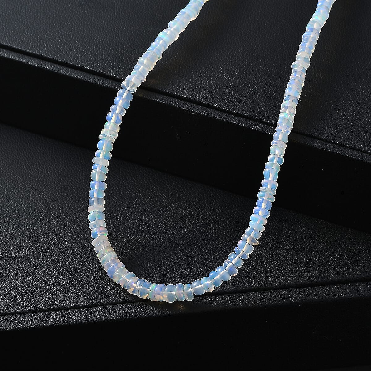 D'Joy Ethiopian Welo Opal 35.00 ctw Beaded Necklace in Rhodium Over Sterling Silver 18-20 Inches (Del. in 8-10 Days) image number 1
