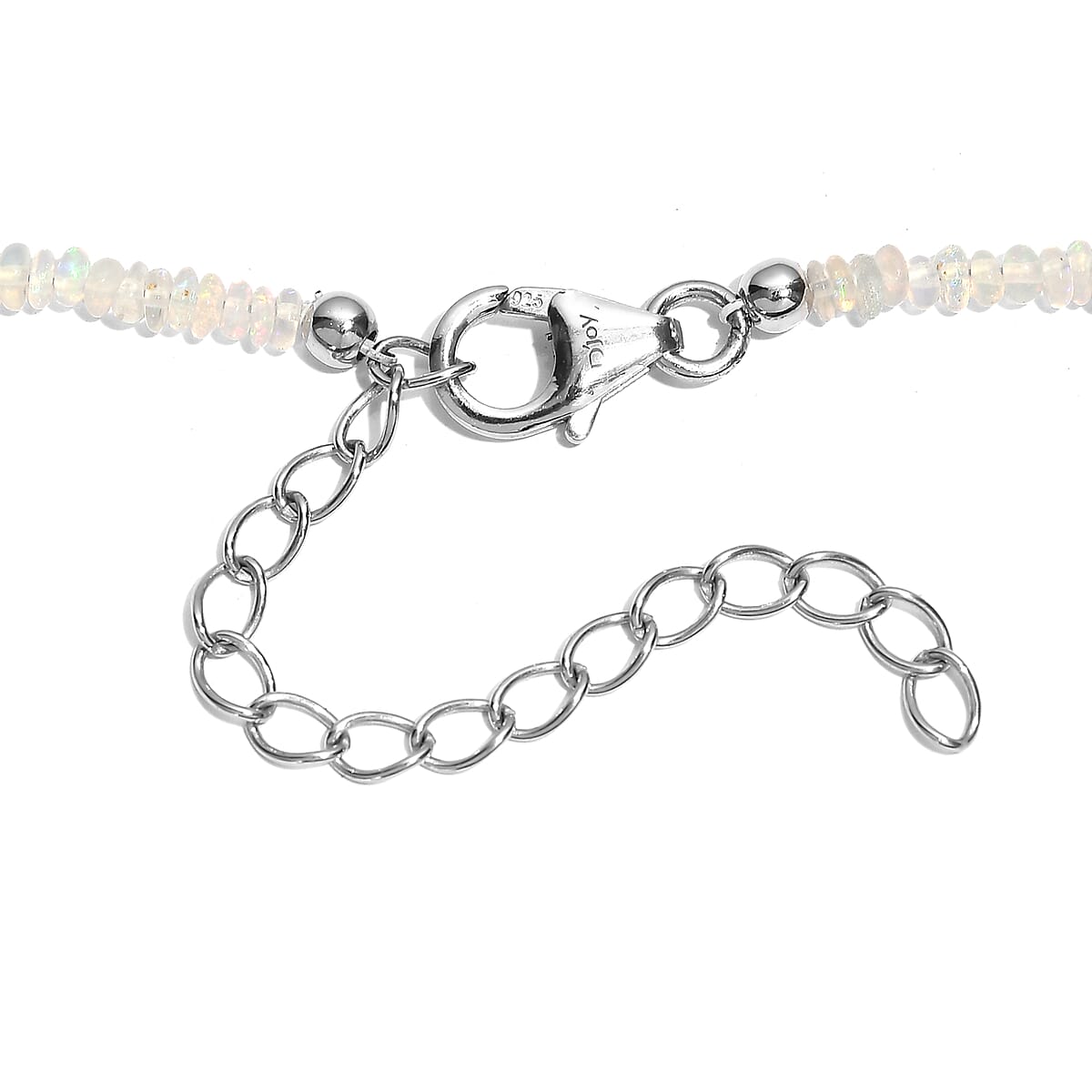 D'Joy Ethiopian Welo Opal 35.00 ctw Beaded Necklace in Rhodium Over Sterling Silver 18-20 Inches (Del. in 8-10 Days) image number 4