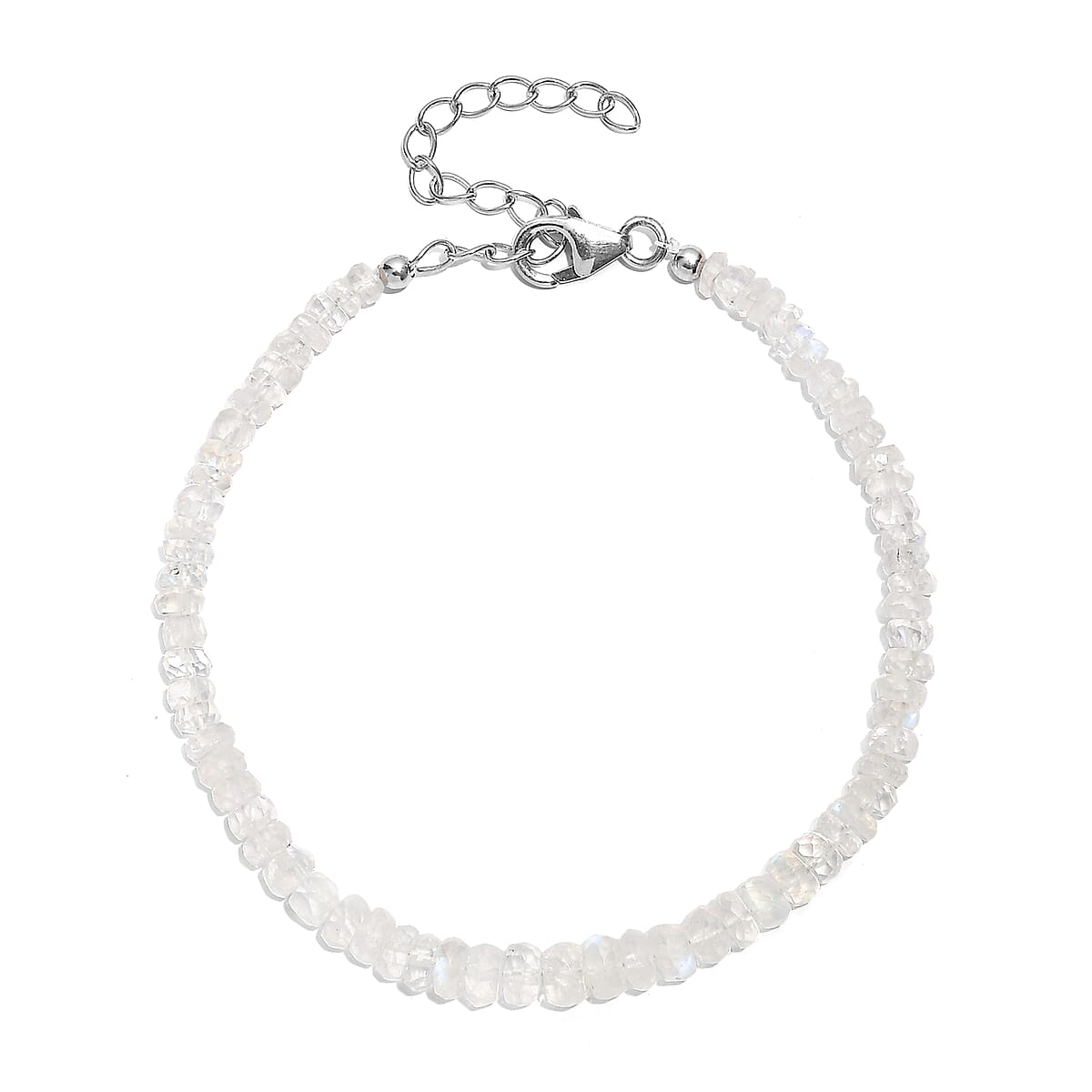 D'Joy Rainbow Moonstone 25.00 ctw Bracelet in Rhodium Over Sterling Silver (7.25 In) image number 2