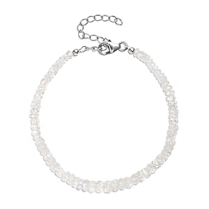D'Joy Rainbow Moonstone 25.00 ctw Bracelet in Rhodium Over Sterling Silver (7.25 In)