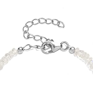 D'Joy Rainbow Moonstone 25.00 ctw Bracelet in Rhodium Over Sterling Silver (7.25 In)