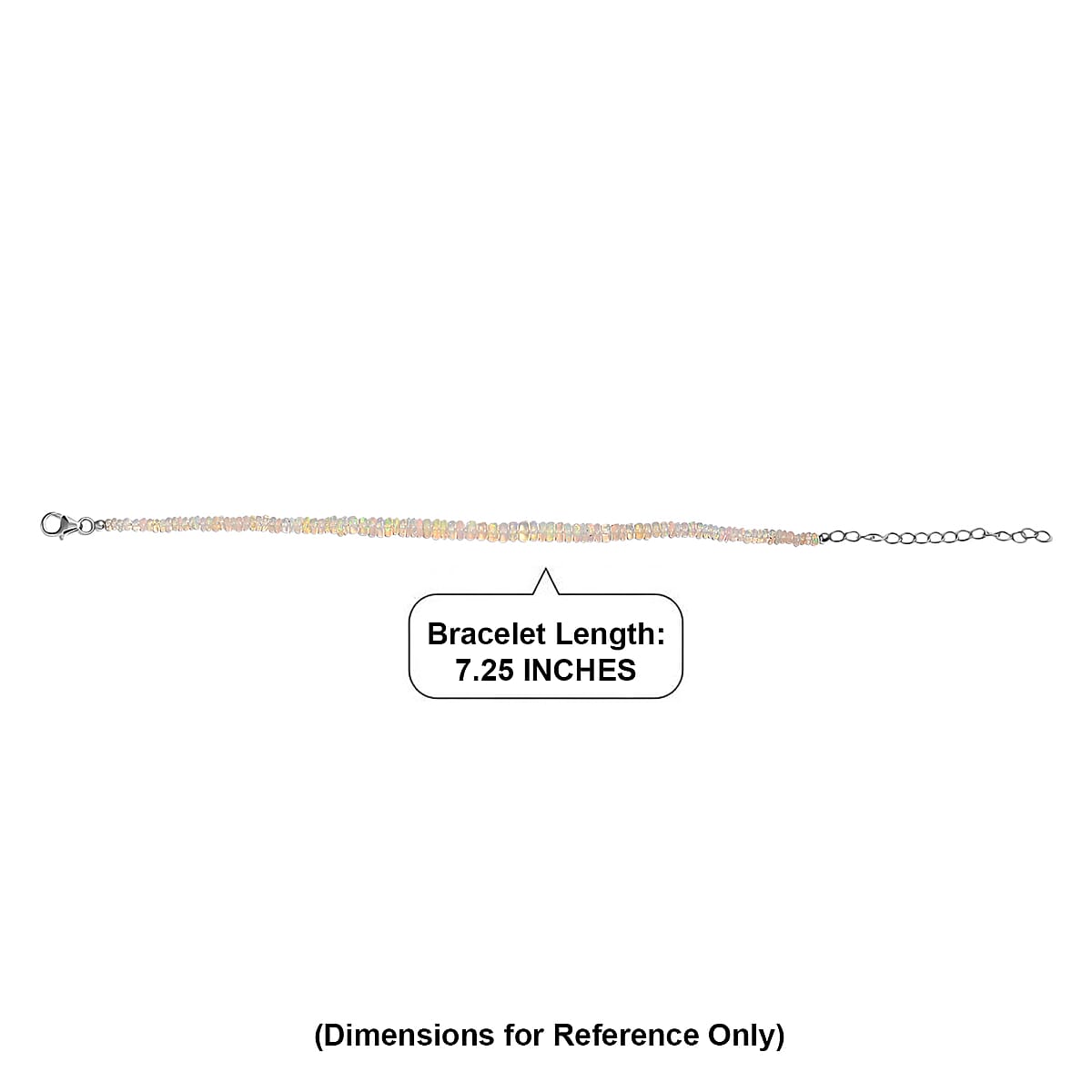 D'Joy Ethiopian Welo Opal 14.00 ctw Bracelet in Rhodium Over Sterling Silver (7.25-9.25In) image number 5