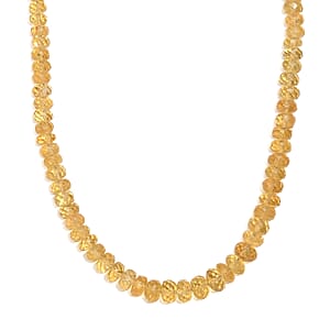 D'Joy AAA Brazilian Heliodor 75.00 ctw Beaded Necklace in 18K Vermeil Yellow Gold Over Sterling Silver 18-20 Inches 