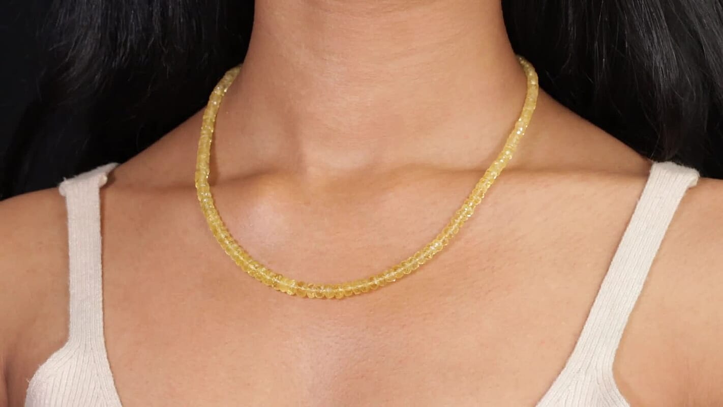 D'Joy AAA Brazilian Heliodor 75.00 ctw Beaded Necklace in 18K Vermeil Yellow Gold Over Sterling Silver 18-20 Inches