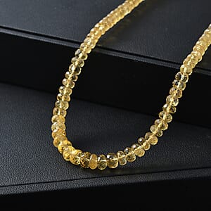 D'Joy AAA Brazilian Heliodor 75.00 ctw Beaded Necklace in 18K Vermeil Yellow Gold Over Sterling Silver 18-20 Inches 