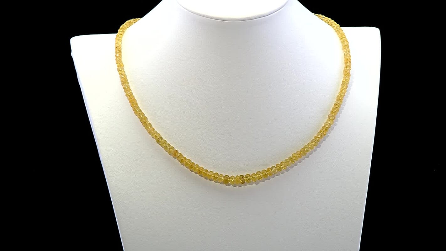 D'Joy AAA Brazilian Heliodor 75.00 ctw Beaded Necklace in 18K Vermeil Yellow Gold Over Sterling Silver 18-20 Inches