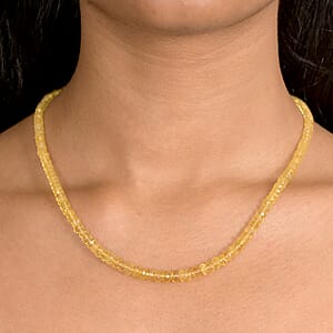 D'Joy AAA Brazilian Heliodor 75.00 ctw Beaded Necklace in 18K Vermeil Yellow Gold Over Sterling Silver 18-20 Inches 