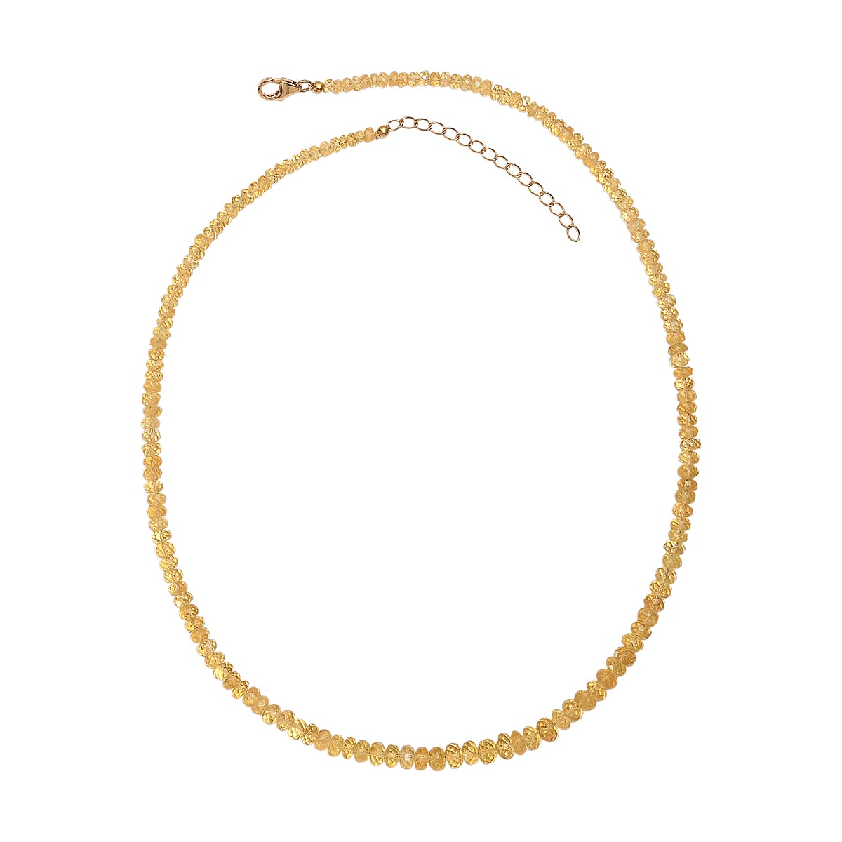 D'Joy AAA Brazilian Heliodor 75.00 ctw Beaded Necklace in 18K Vermeil Yellow Gold Over Sterling Silver 18-20 Inches  image number 3