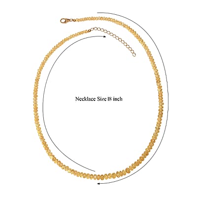 D'Joy AAA Brazilian Heliodor 75.00 ctw Beaded Necklace in 18K Vermeil Yellow Gold Over Sterling Silver 18-20 Inches