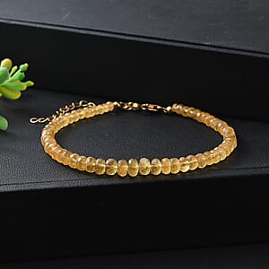 D'Joy AAA Brazilian Heliodor 30.00 ctw Beaded Bracelet in 18K Vermeil Yellow Gold Over Sterling Silver (7.25-9.25In)