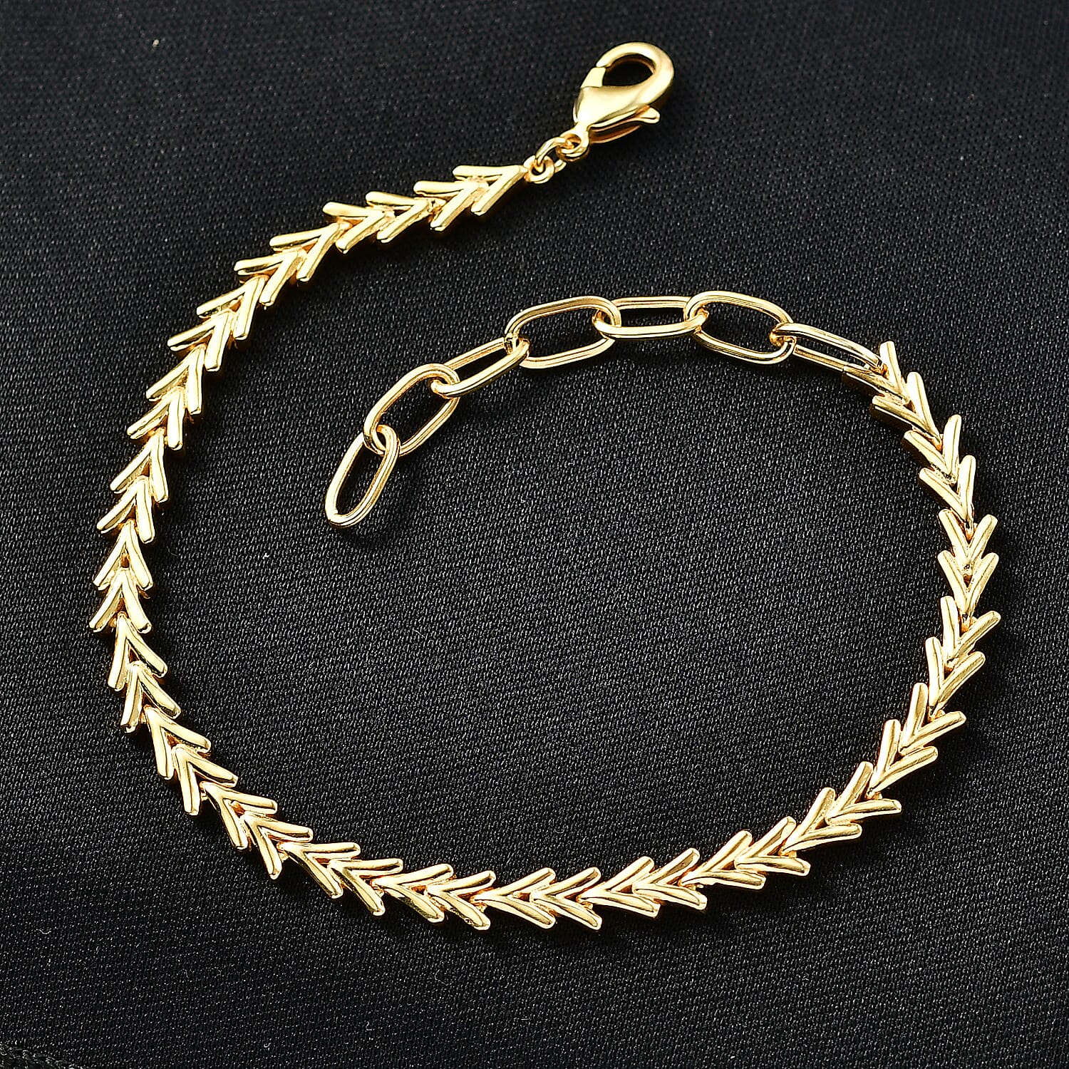 EverTrue Bronzella Collection Chevron Bracelet in 18K YG Plated Bronze (6.50 In)