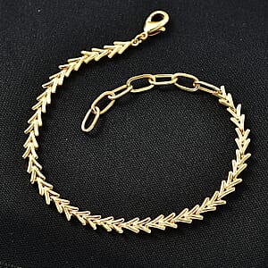 EverTrue Bronzella Collection Line Bracelet in 18K YG Plated Bronze (6.50 In)