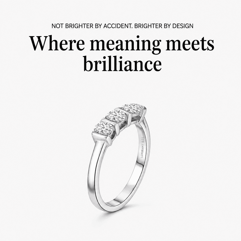 Luxuriant Lab Grown Diamond G-H SI 1.00 ctw 3 Stone Ring in Rhodium Over Sterling Silver (Size 5.0)