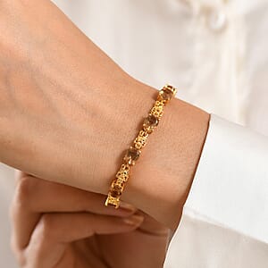 EverTrue Autumn Alexite and Brazilian Citrine 16.60 ctw Blossom Bracelet in 18K YG Plated (8.00 In)