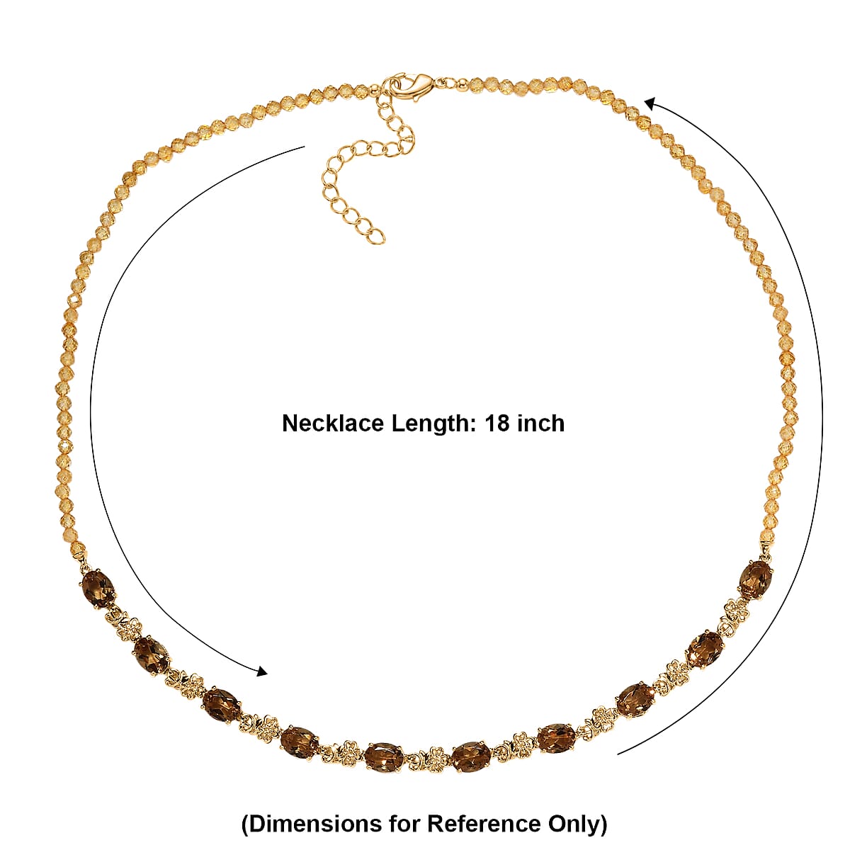 EverTrue Autumn Alexite and Brazilian Citrine 30.75 ctw Blossom Necklace in 18K YG Plated 18-20 Inches  image number 5