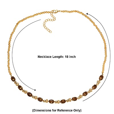 EverTrue Autumn Alexite and Brazilian Citrine 30.75 ctw Blossom Necklace in 18K YG Plated 18-20 Inches