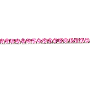 Simulated Pink Diamond Bracelet in Silvertone (7.50 In)
