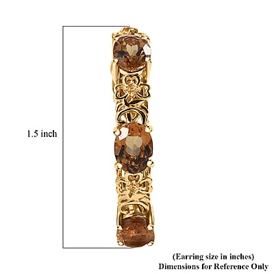 EverTrue Autumn Alexite and Brazilian Citrine 11.60 ctw Blossom Hoop Earrings in 18K YG Plated